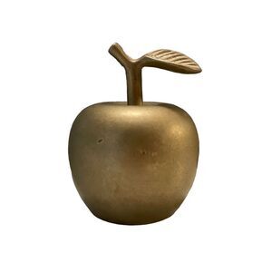 Vintage Brass Apple Paperweight
